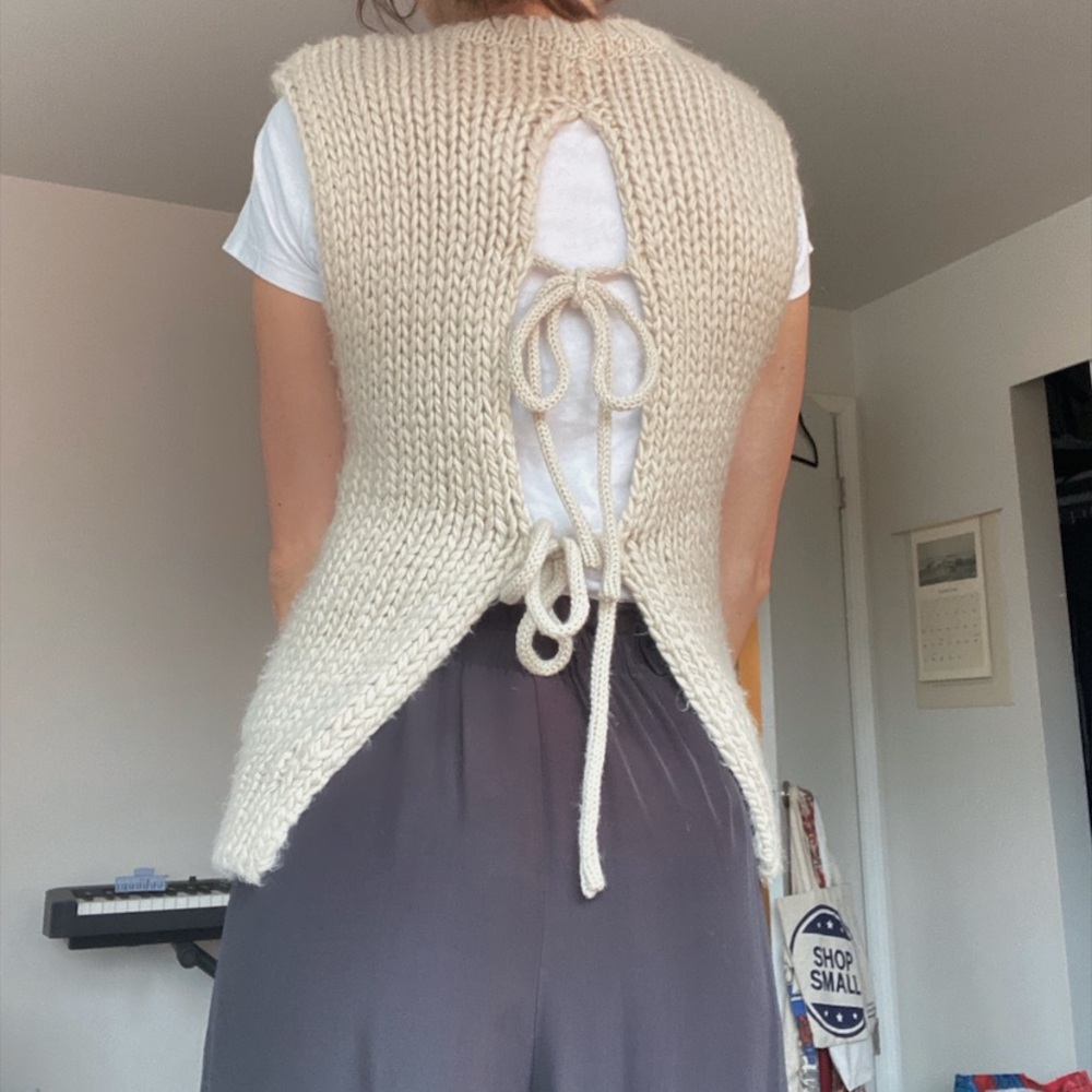 NAKD knit tie back sweater vest